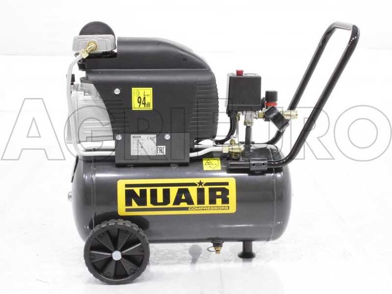 Nuair FC2/24 S - Wheeled Electric Air Compressor - 2 Hp Motor - 24 L - Compressed Air