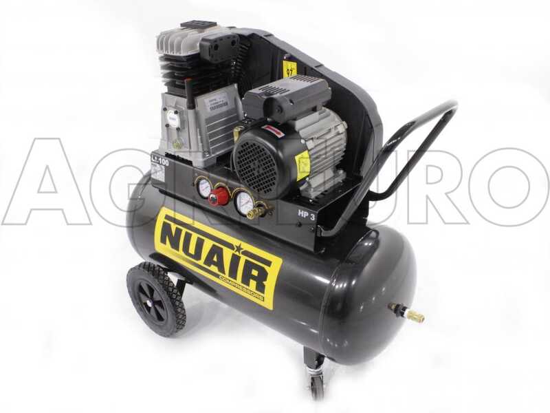 Nuair B 3800B/3M/100 TECH - Belt-driven Electric Air Compressor - 3 Hp Motor - 100 L