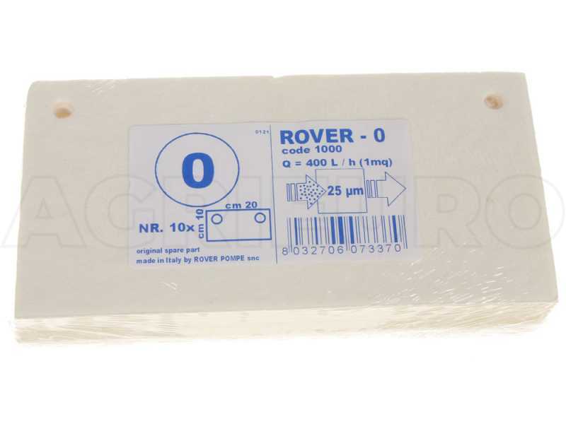 Type 0 - Rover filter cartridges for Pulcino filter pumps - 20x10 cm - 10 pieces