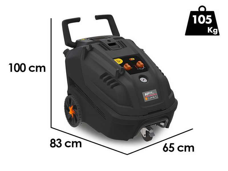 Comet KP EXTRA 5.12 12/180 T Three-phase Hot Water Pressure Washer - Brass Pump