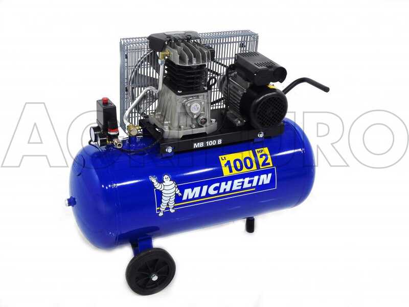 Michelin MB 100 B - Belt-driven Electric Air Compressor - 2 Hp Motor - 100L
