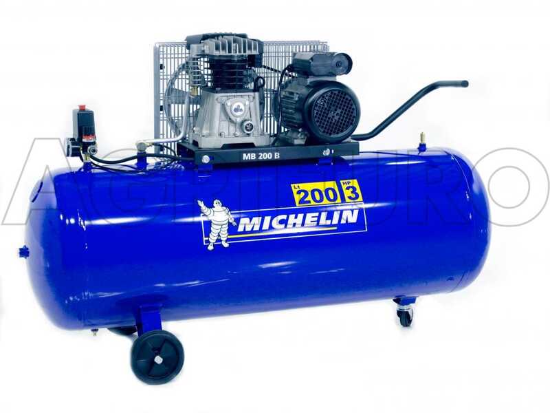 Michelin MB 200 3B - Belt-driven Electric Air Compressor - 3 Hp Motor - 200L