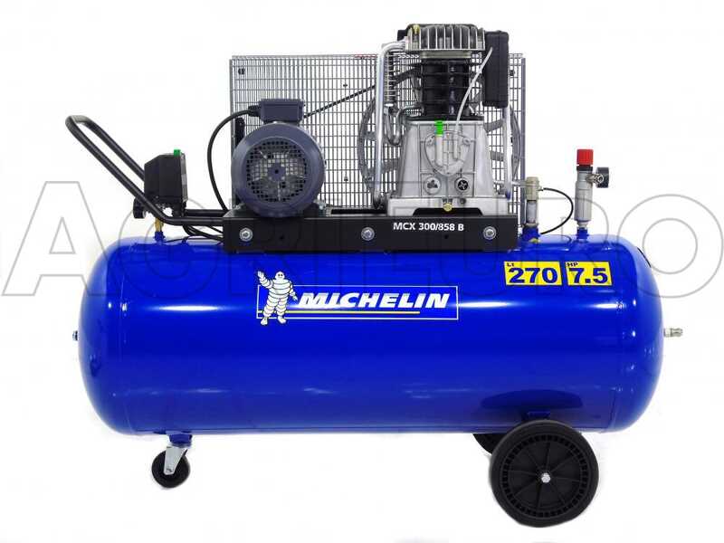 Michelin MCX 300 858 - Belt-driven Electric Air Compressor - 7.5 Hp Motor - 270 L