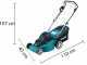 Makita DLM380PM2 Battery-powered Electric Lawn Mower  - 2 X 4Ah Batteries - 2 in 1 - 43 cm Cutting Width