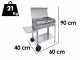 Seven Italy Achille Stainless Steel Medium - Artisan Charcoal Barbecue - 57,5x37 cm