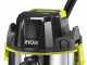 RYOBI R18WDV-0 - Battery-powered Wet and Dry Vacuum Clenaer - 18 V - 18 L Drum - WITHOUT BATTERY AND CHARGER