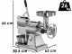 FIMAR TC22T Electric Meat Mincer - with Integrated Grater - Grinding Unit in Aluminium - Three-phase - 1.5HP/400V