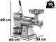 FIMAR TC12AT Electric Meat Mincer - with Integrated Grater - Removable Grinding Unit in Stainless Steel - Three-phase - 1.0HP/400V