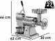 FIMAR TC22AE Electric Meat Mincer - with Integrated Grater - Removable Grinding Unit in Stainless Steel - Three-phase - 400V / 1.5 hp