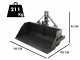Blackstone B-PAL 180 - Tractor-mounted Rear Loader Bucket - 180 cm Blade - 700 Kg Load Capacity