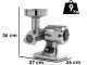 FAMA TS8 Electric Meat Mincer - Body in Polished Aluminium - Stainless Steel Grinding Unit - 0.5HP/230V