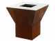 GRINGO B038 Wood-fired Barbecue - 4 Stainless Steel Cooking Plates - Frame in Weathering Steel