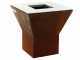 GRINGO B038 Wood-fired Barbecue - 4 Stainless Steel Cooking Plates - Frame in Weathering Steel