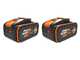 WORX NITRO WG749E Self-propelled Battery-powered Lawn Mower -  2x20V/4Ah + Free: 2x20V/4Ah batteries - 46 cm Cutting Width