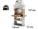 Palazzetti Gran Canaria Charcoal Barbecue in Concrete  - 68x40 cm Cooking Grid