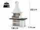Palazzetti Mauritius Wood-fired Barbecue in Concrete  - 76x40 cm Cooking Grid