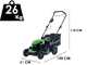 Greenworks GD48LM46 48V Battery-powered Electric Lawn Mower - 46 cm Cutting Width - BATTERY AND BATTERY CHARGER NOT INCLUDED