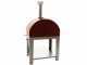 Fontana Mangiafuoco Rosso - Outdoor Wood-fired Oven with Cart