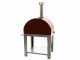 Fontana Mangiafuoco Rosso - Outdoor Wood-fired Oven with Cart