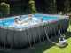 Intex Ultra XTR Frame 26368NP - Above-Ground Pool + Volleyball Net and Cleaning Kit