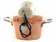 LAR Polentamatic - Hammered Copper Electric Pot for Polenta with Flat Base 3.5 L - max 8W