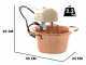 LAR Polentamatic - Hammered Copper Electric Pot for Polenta with Flat Base 3.5 L - max 8W