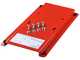 Red perforated anti-tip bracket provided with 4 screws