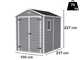 Keter Manor gray - Garden shed - With side window - 186x237x227 cm