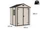 Keter Manor Beige - Garden Shed - With Side Window - 185x152x226 cm