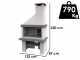 Edilmark Happy - Wood and Charcoal Masonry Barbecue - Hood and Right-side Fire Basket