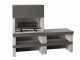 Edilmark KUBO.1 - Masonry barbecue with wood and coal - Rear fire and Reversible Bench