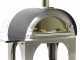 AgriEuro Premium Line Cibus Inox - Forno a legna per pizza da esterno 80x60 - 4 pizze