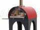 AgriEuro Premium Line Cibus Red - Forno a legna per pizza da esterno 60x60 - 2 pizze