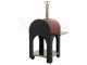 AgriEuro Premium Line Cibus Red - Forno a legna per pizza da esterno 60x60 - 2 pizze