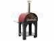 AgriEuro Premium Line Cibus Red - Forno a legna per pizza da esterno 60x60 - 2 pizze