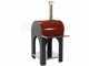 AgriEuro Premium Line Cibus Red - Forno a legna per pizza da esterno 60x60 - 2 pizze