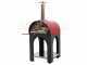 AgriEuro Premium Line Cibus Red - Forno a legna per pizza da esterno 60x60 - 2 pizze