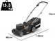 Worx Nitro WG737E - Battery-powered Lawn Mower - 2x20V/4Ah + Free: 2x20V/4Ah batteries  - 37cm Cutting Width