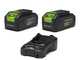 Greenworks G48LM41ST25K2X - Battery Lawnmower + Battery Trimmer Kit - 48V - 2x 24V/2Ah