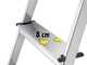 Hailo L60, 4 steps, 1.46 m - Aluminium step ladder with stand - Ultra-lightweight