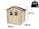 Alce Hobby 198x198 - Wooden garden shed - With windows and double doors - 198x198x215 cm