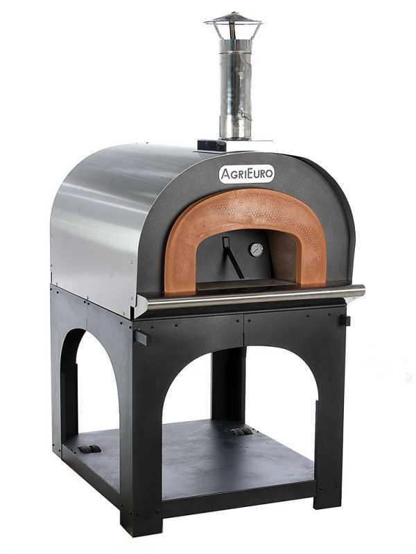 AgriEuro Top-Line Cibus Inox 800 - Outdoor Wood-fired Oven for with 80 &Oslash; Chamber, 5 Pizzas