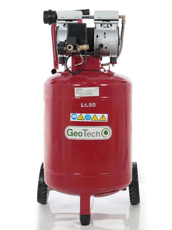 GeoTech S-AC50V-8-10 - Oilless Electric Air Compressor - 1 Hp Motor - 50 L Vertical Silenced