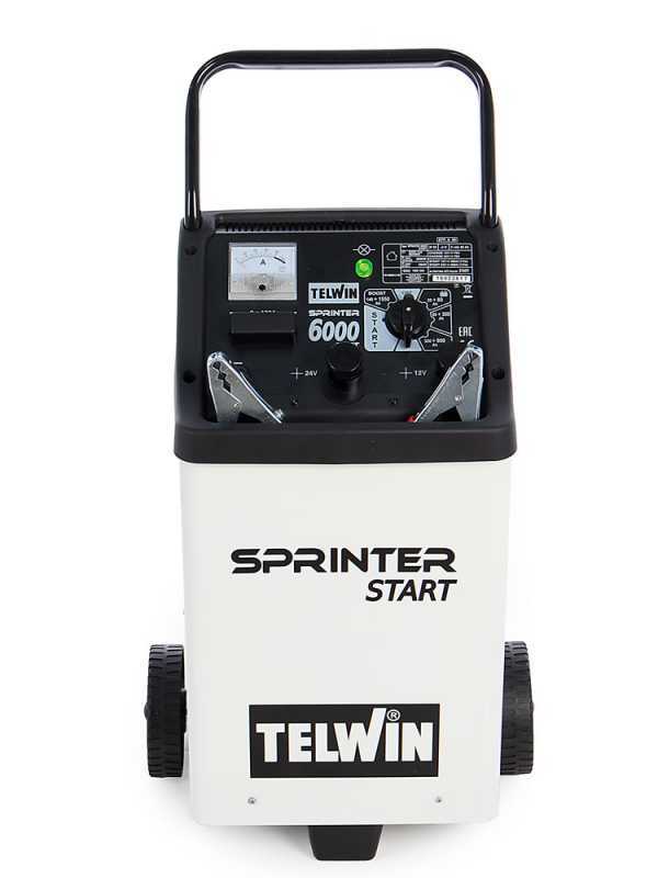 Telwin Sprinter 6000 Start Car Battery Charger and Starter - 12/24 V Batteries, 20 to 1550Ah