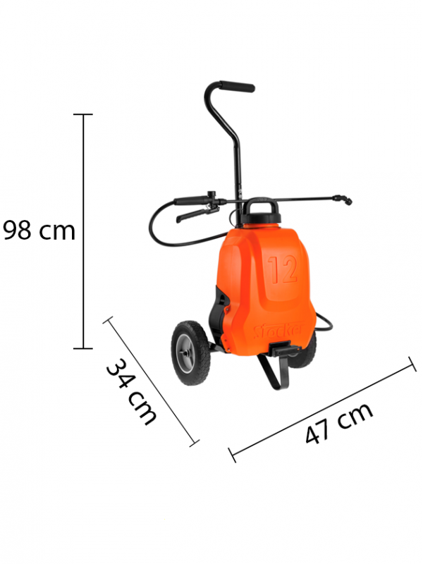 Stocker 1239 - Shoulder Srayer Pump + Trolley - Lithium Battery - 12 L 