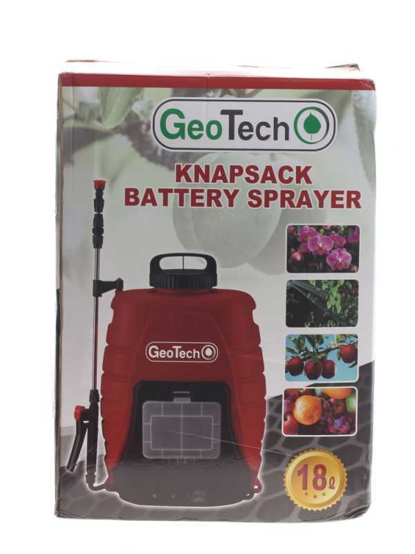 GeoTech BS183-Lithium - Battery-Powered Backpack Sprayer Pump &ndash; Lithium Battery - 18 L