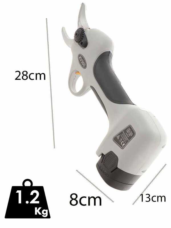Volpi KV300 Electric Pruning Shears - 2 Lithium Batteries - 25mm Cutting diameter