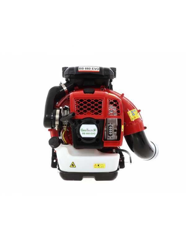 GeoTech BB660 EVO  2-stroke Backpack Leaf Blower - Padded Back Panel - 248 Km/h Blowing Speed