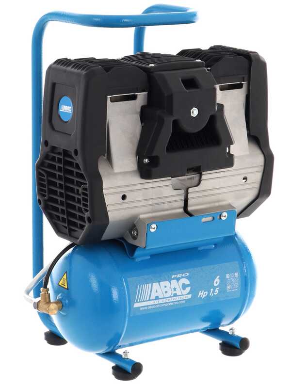 ABAC START SILENT OS15P - Silenced, oil-less, single-phase electric air compressor - Motor 1.5 HP - 6 litres