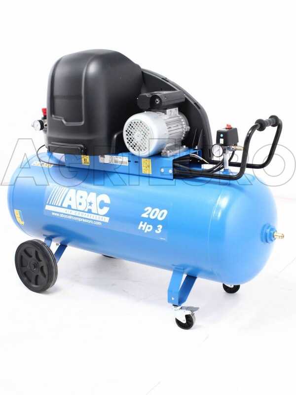 ABAC SILENT A39B 200 CM3 - Silenced single-phase belt-driven electric air compressor - Motor 3 HP - 200 l